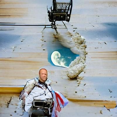 Bruce Willis on the Moon: A Surreal Scene
