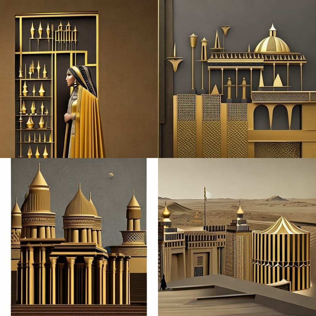 Egyptian Woman in Nostalgic Paper Art Style
