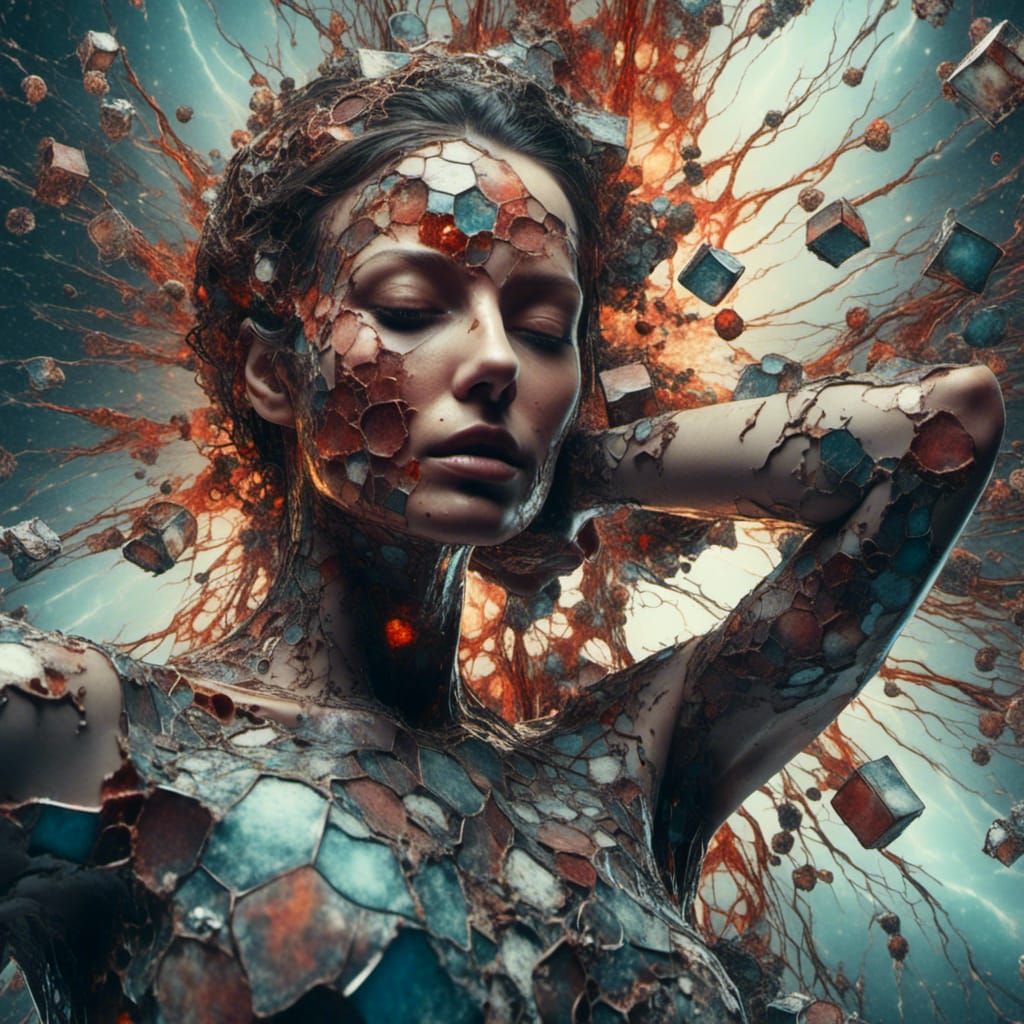 Fragmented Human Anatomy in Surreal CGI Masterpiece