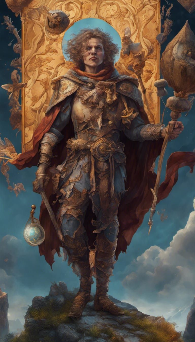 Tarot Card 'The Fool' in Detailed Matte Painting