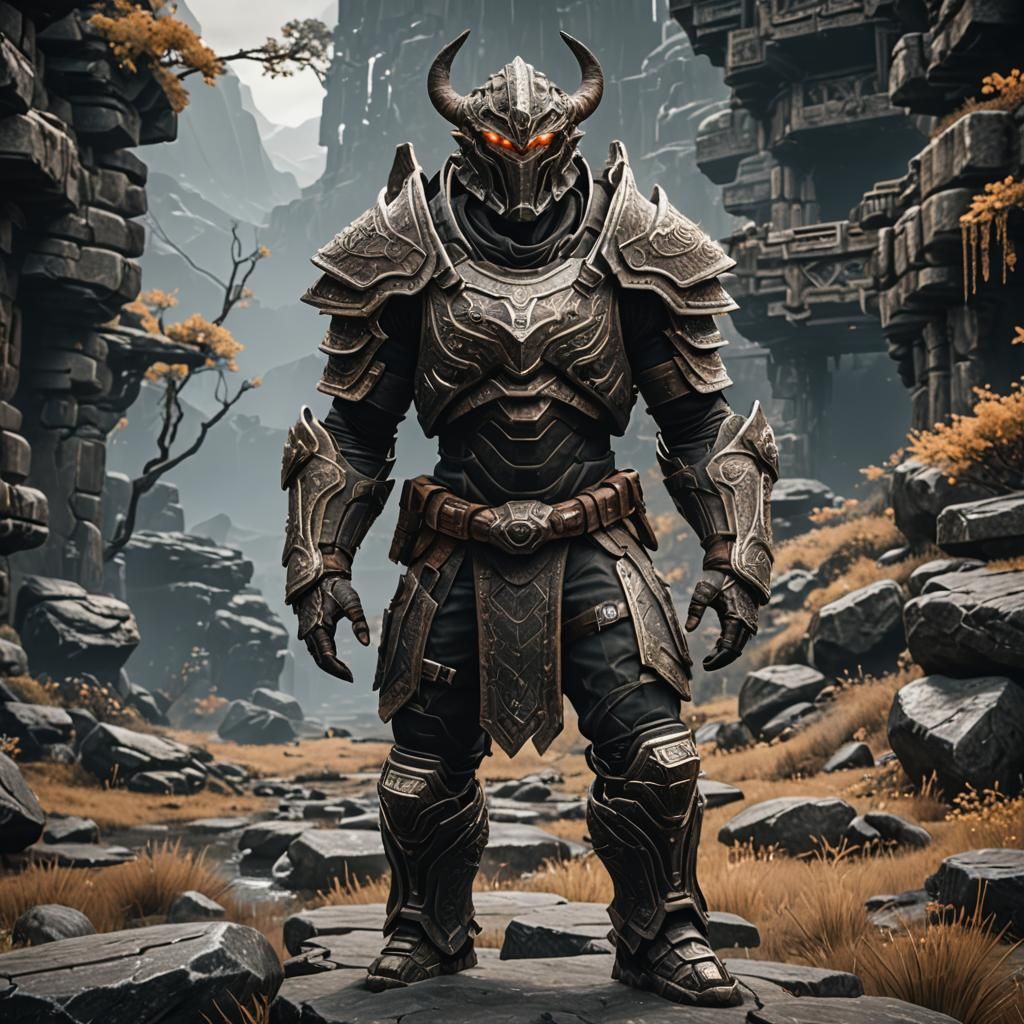 Dovahkin in NanoSuit: 3D Game Cinematic Render