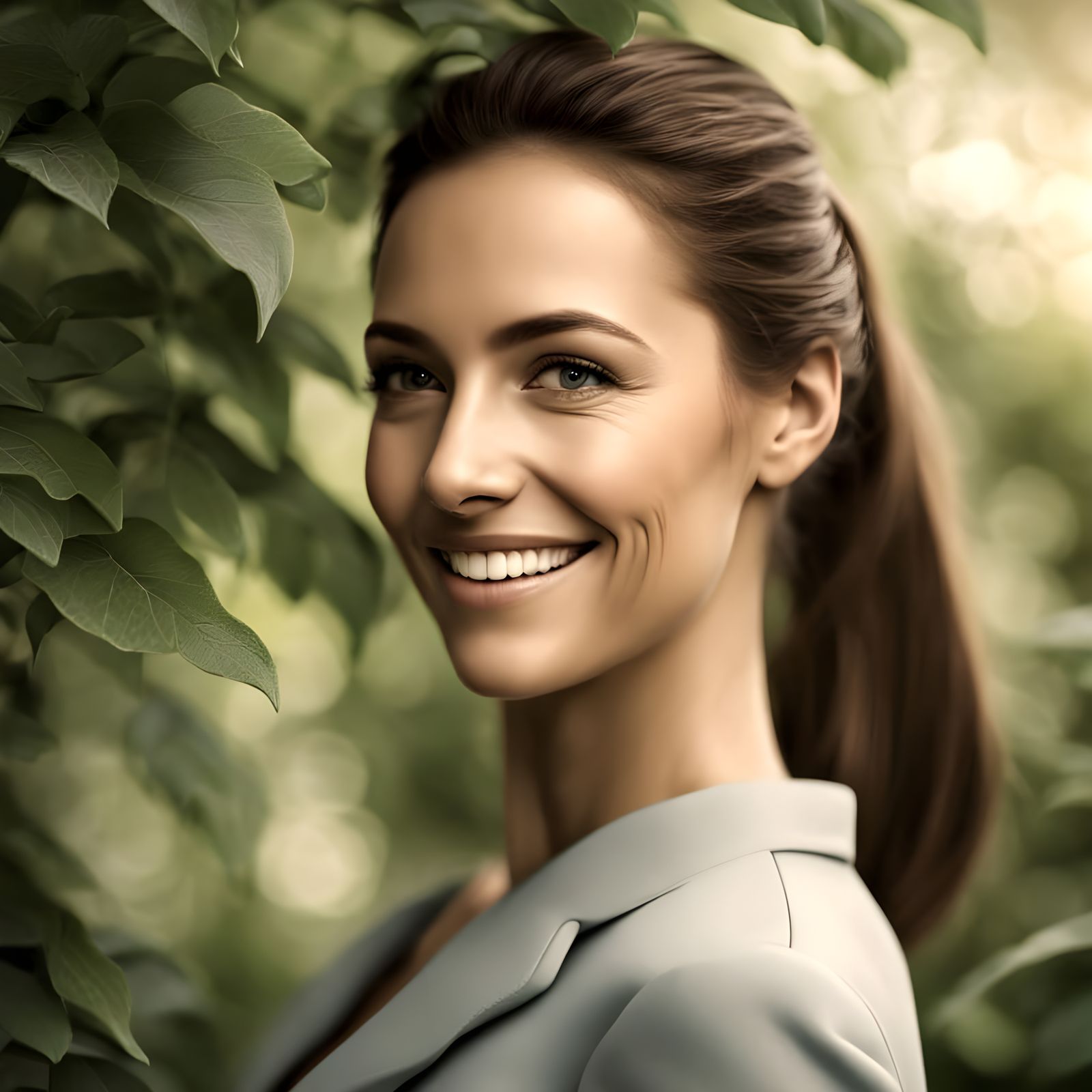 Woman in Star Trek Uniform Radiating Warmth