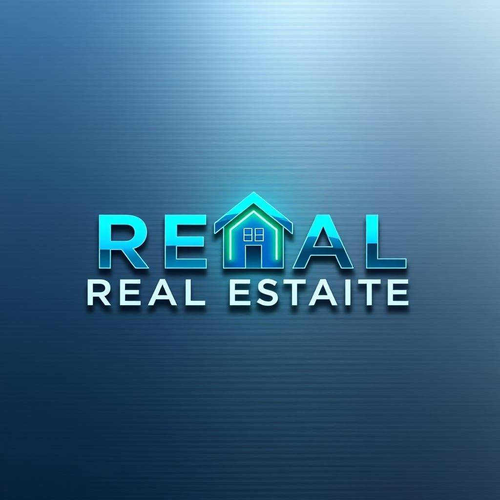 Real EstAIte AI Logo in Metallic Blue and Green