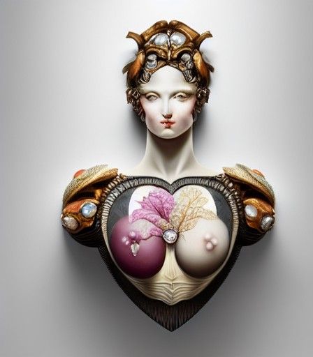 Art Deco Woman with Crystal Heart