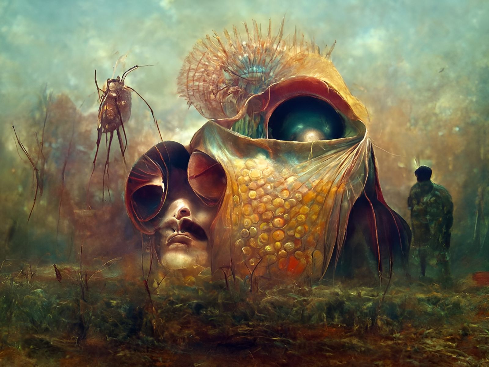 Psychedelic Insectoid Figure Answers Call to Arms