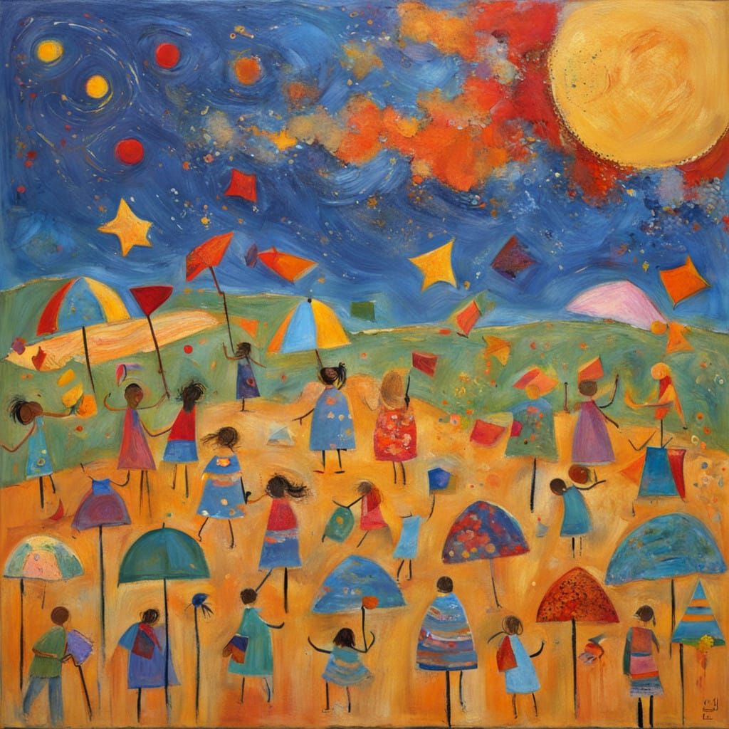 Vibrant Summer Scene in Impasto Style