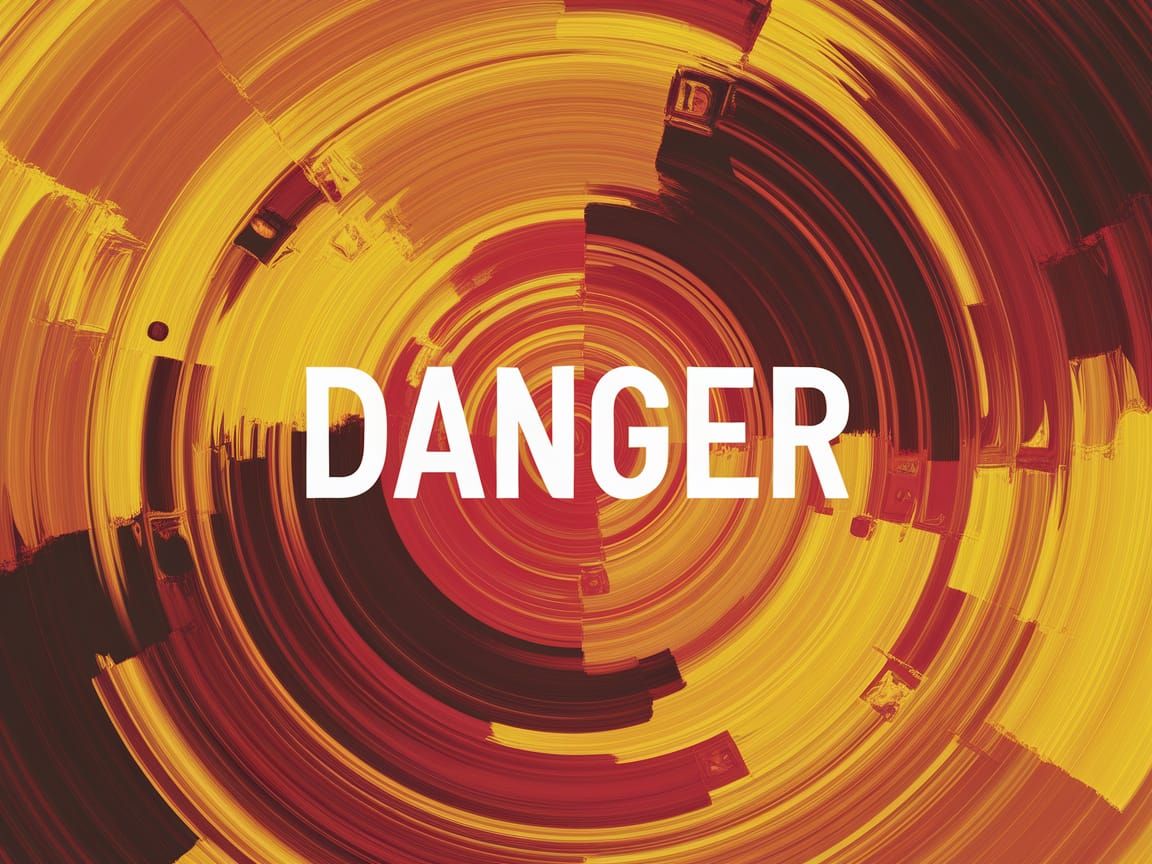 Vibrant Abstract Swirls with Warning Message