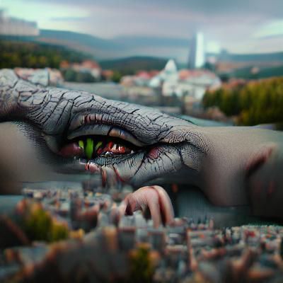 Detailed Matte Painting of an Emerging Monster