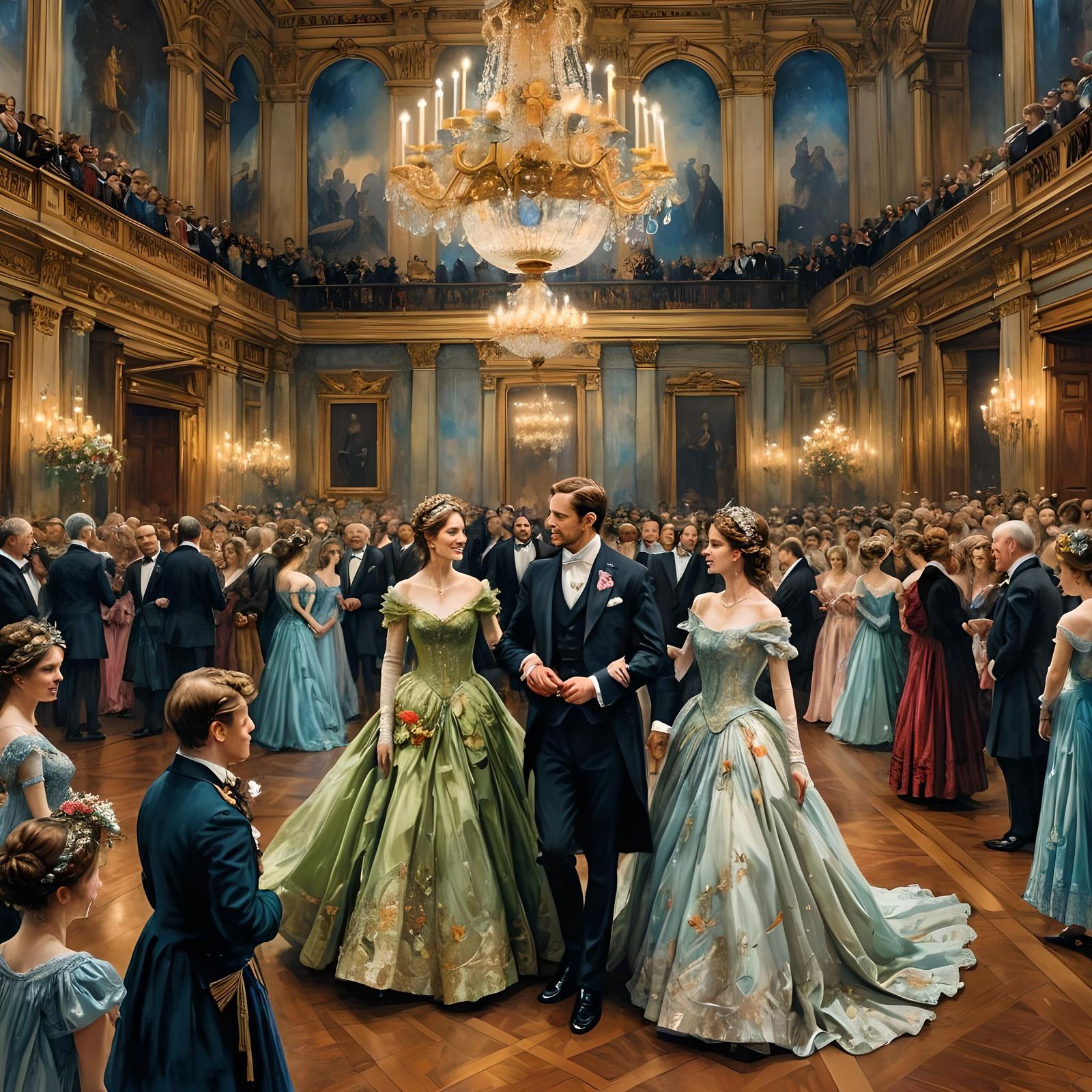 Royal Ball: Artistic Illustration in Watercolor Style