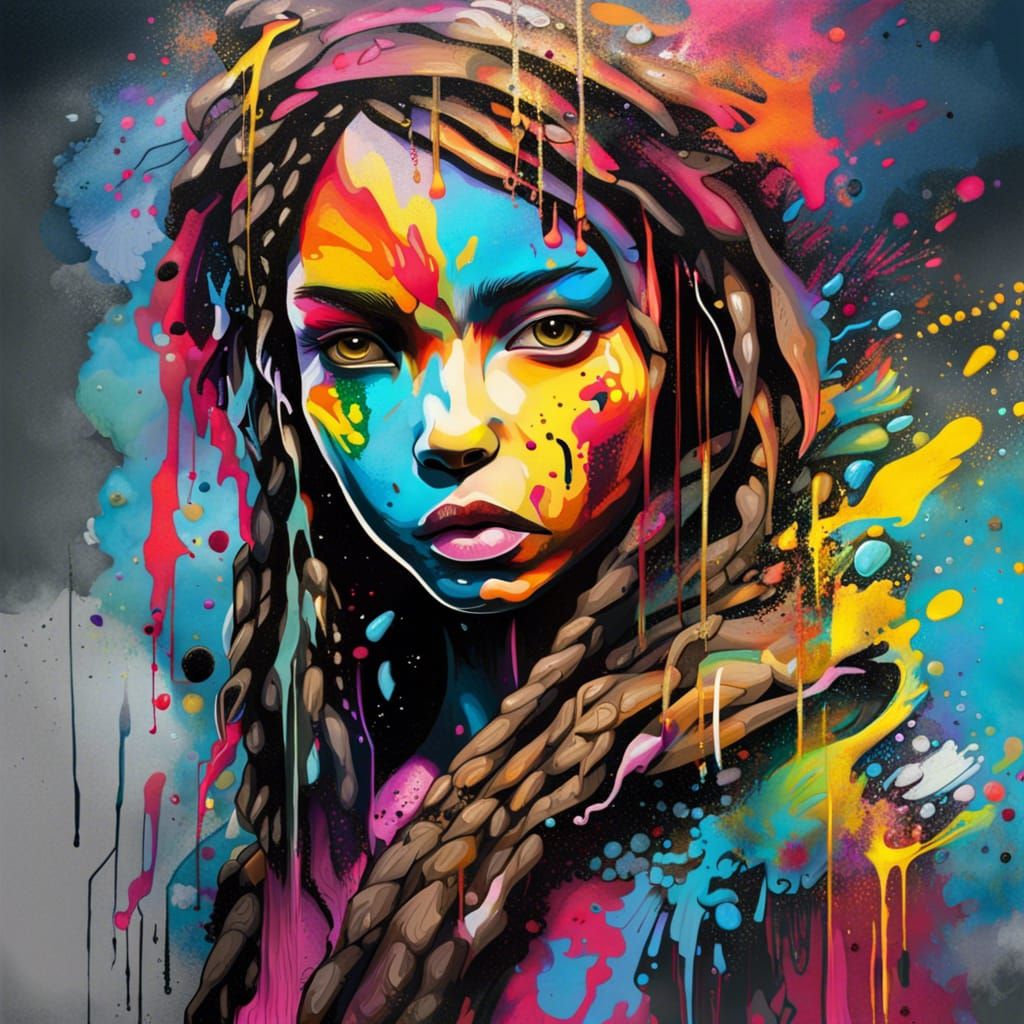 Colorful Graffiti Avatar in Street Art Style