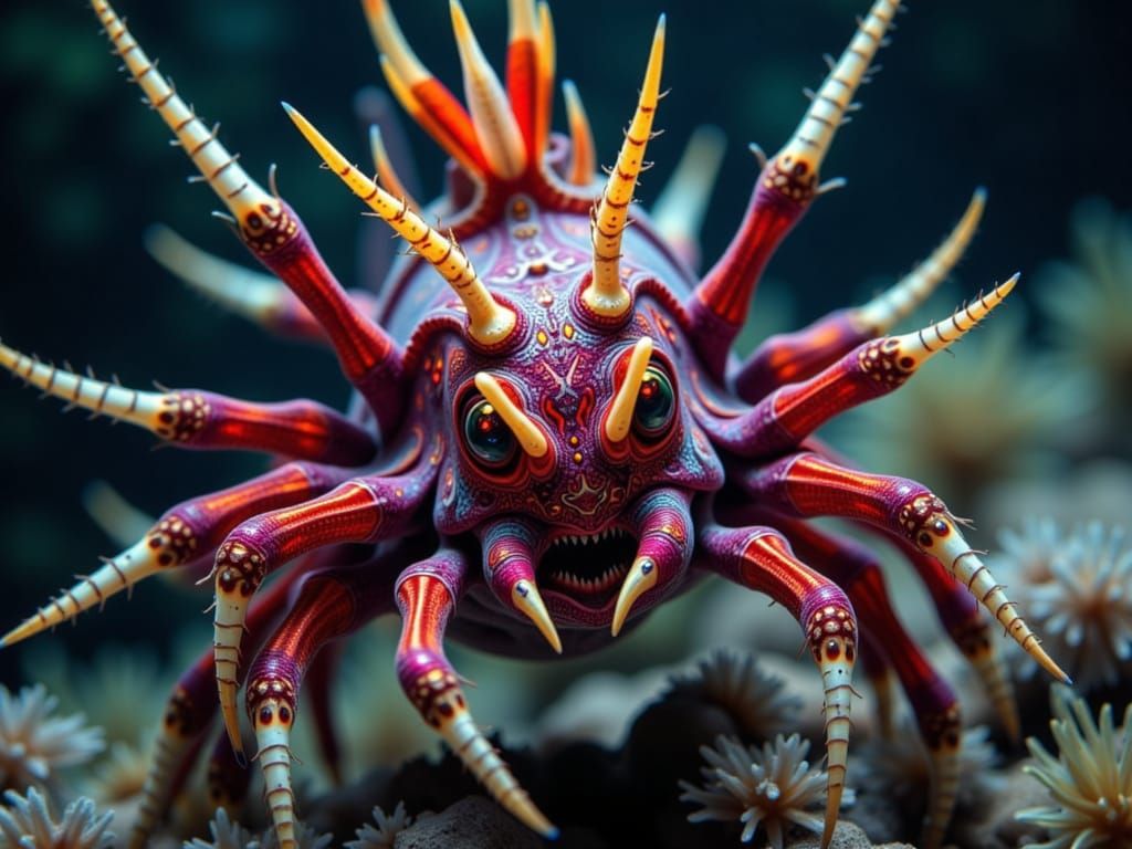 Realistic Sugar Skull Spiderfish in Great Barrier Reef
