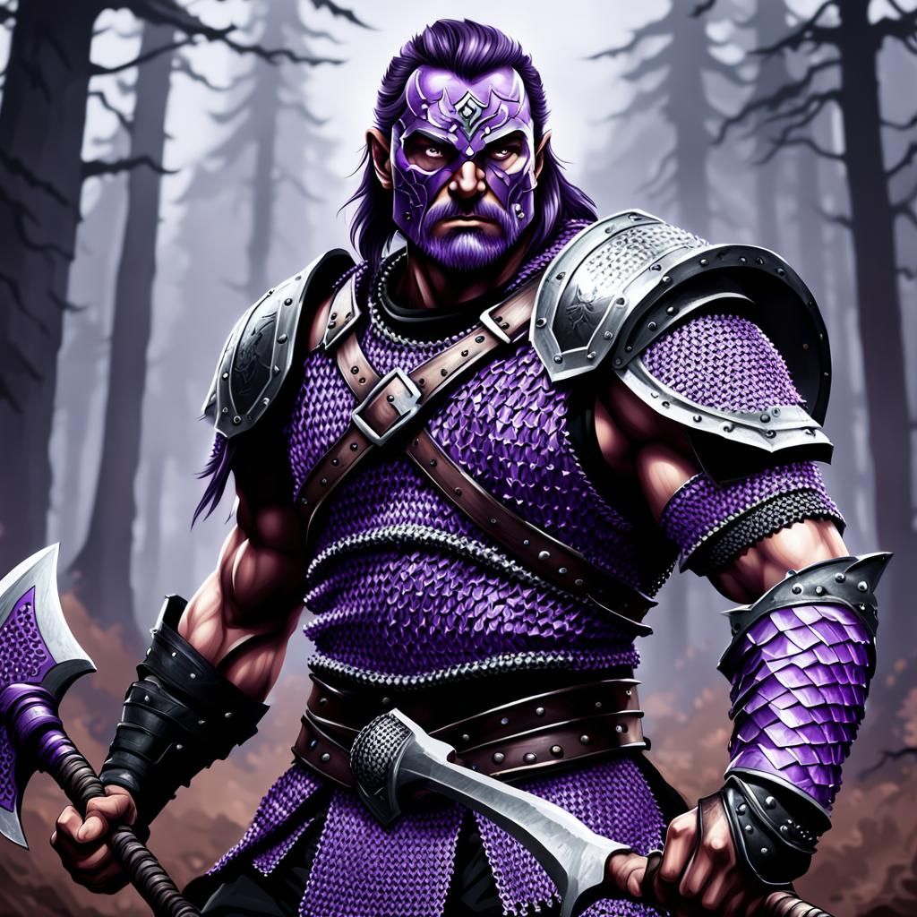 Pathfinder Warrior in Chainmail with Battle Axe