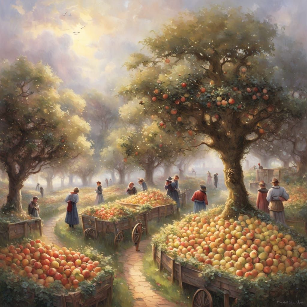 Idyllic Autumn Scene in Whimsical English Garden