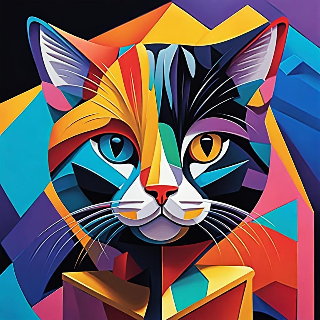 Purr-fectly Unique: The Story of Andre the Abstract Cat with Hypnotic Heterochromia Eyes