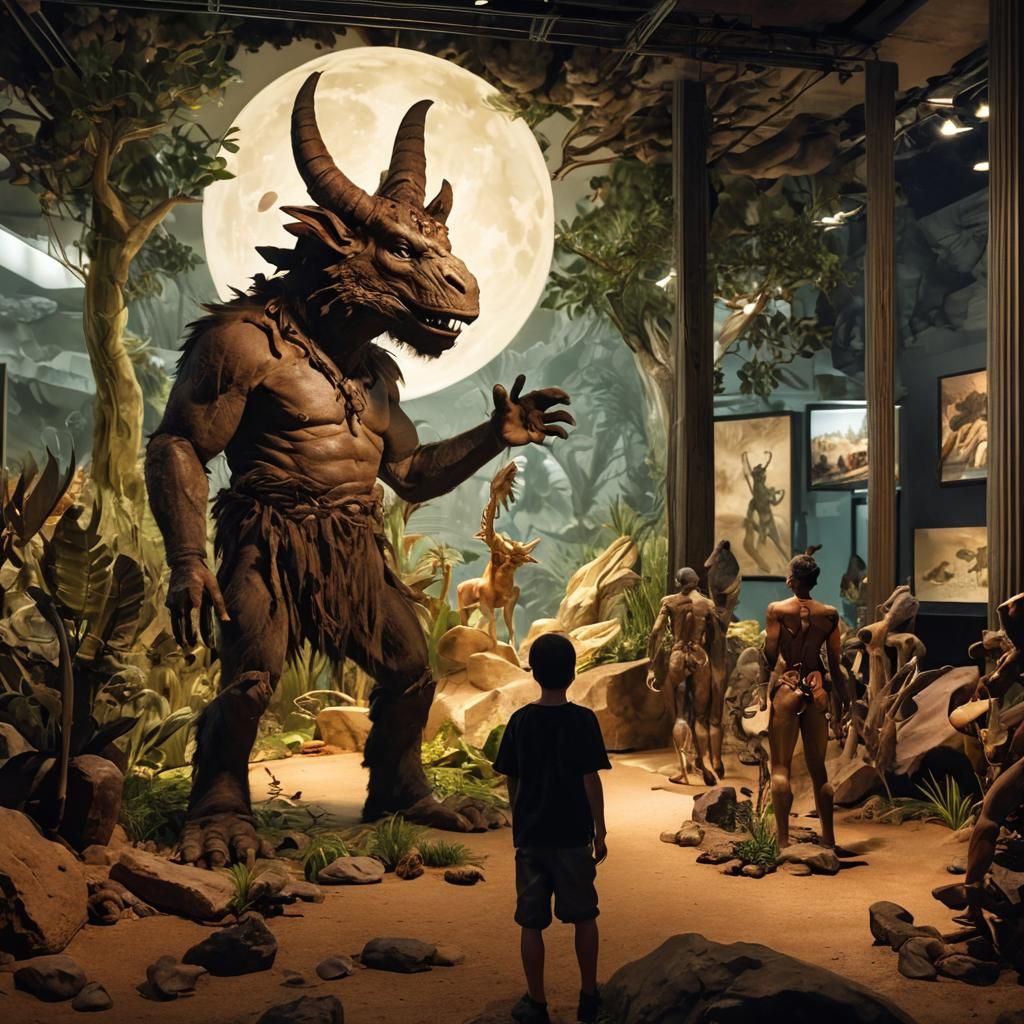 Extinct Humanoids Display in Anthropology Museum