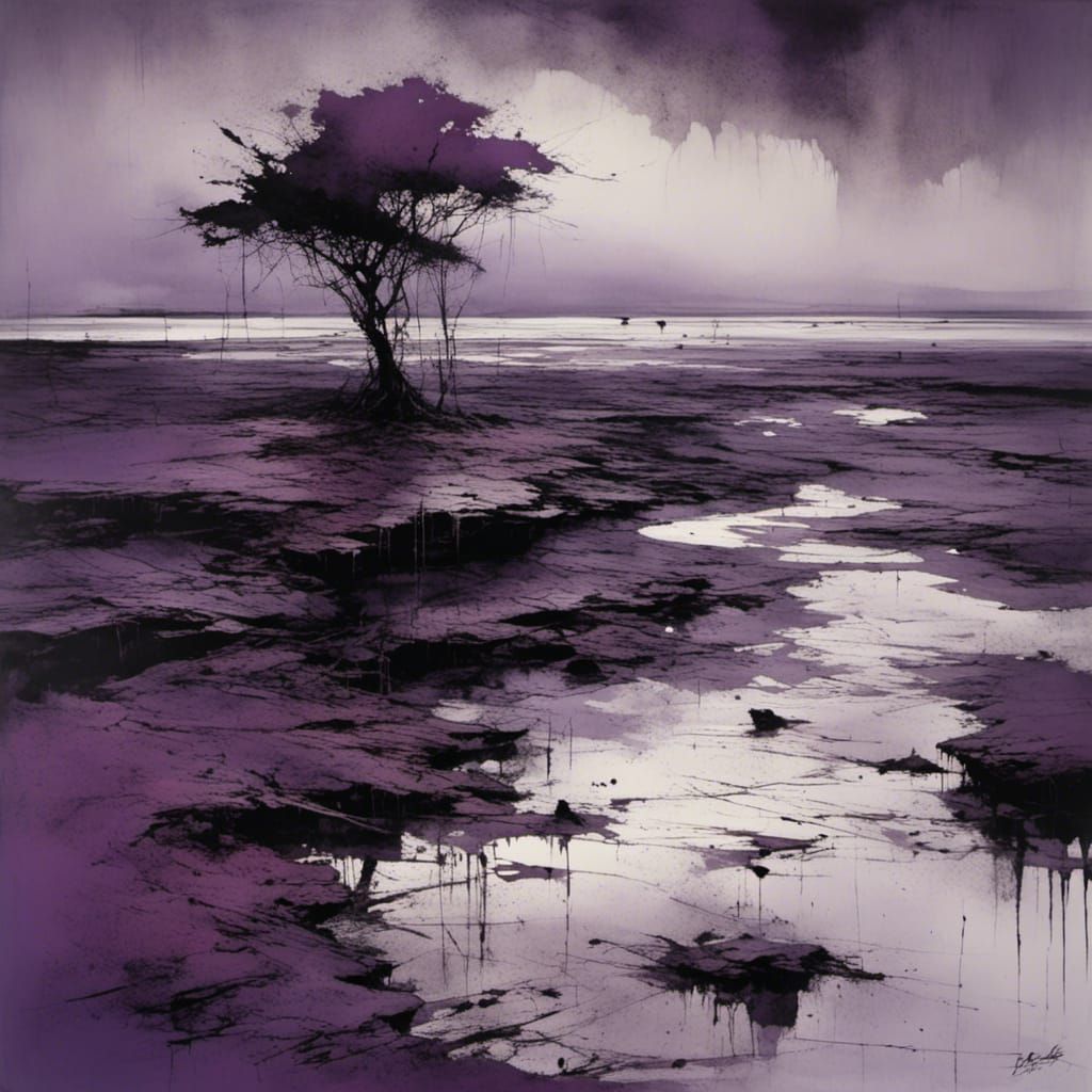Elegant Purple Low Tide Landscape