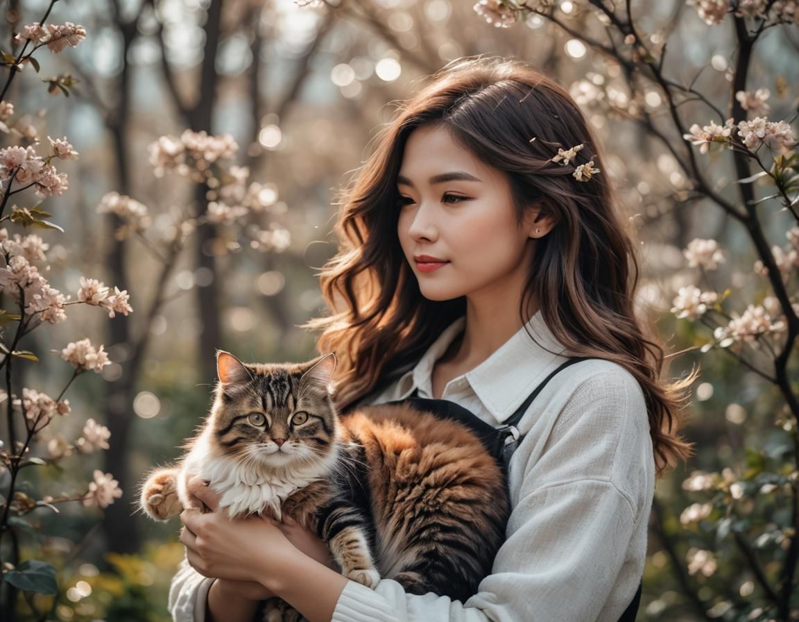 Woman with Cat: Professional Photography