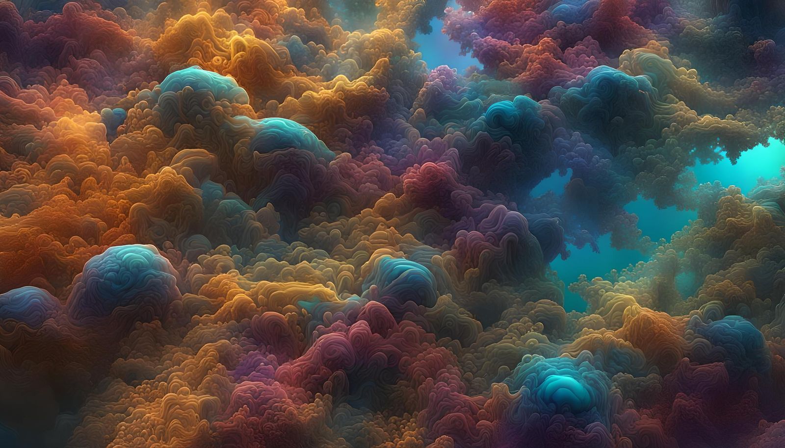 Opalescent Abstract Fractal Design in Hyperreal Detail