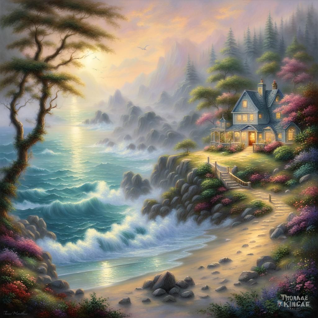 Ethereal Secret Beach Cove in Fantasy Style