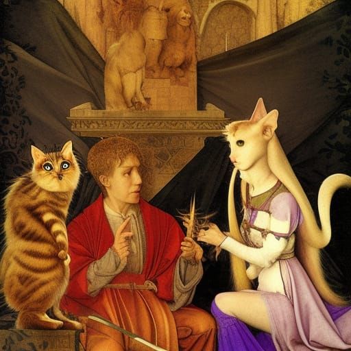 Vampire Lord with Kitties: Dark Fantasy Concept Art