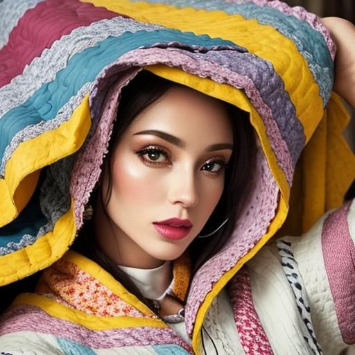 Vibrant Patchwork Portrait of a Human