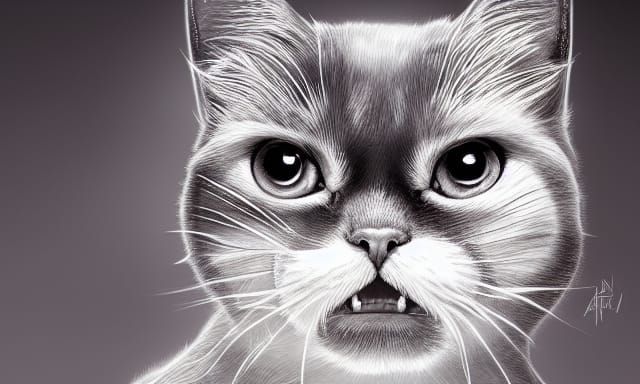 Donut Cat: Hyper-Detailed Digital Art Portrait