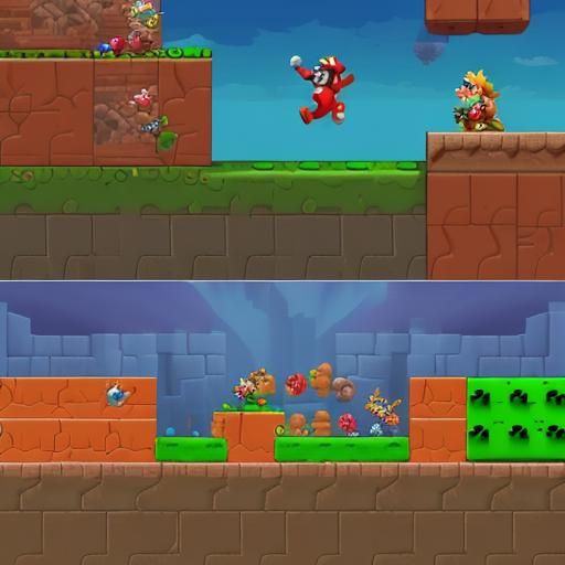 Players control Mario as he jumps, runs, and stomps his way ...
