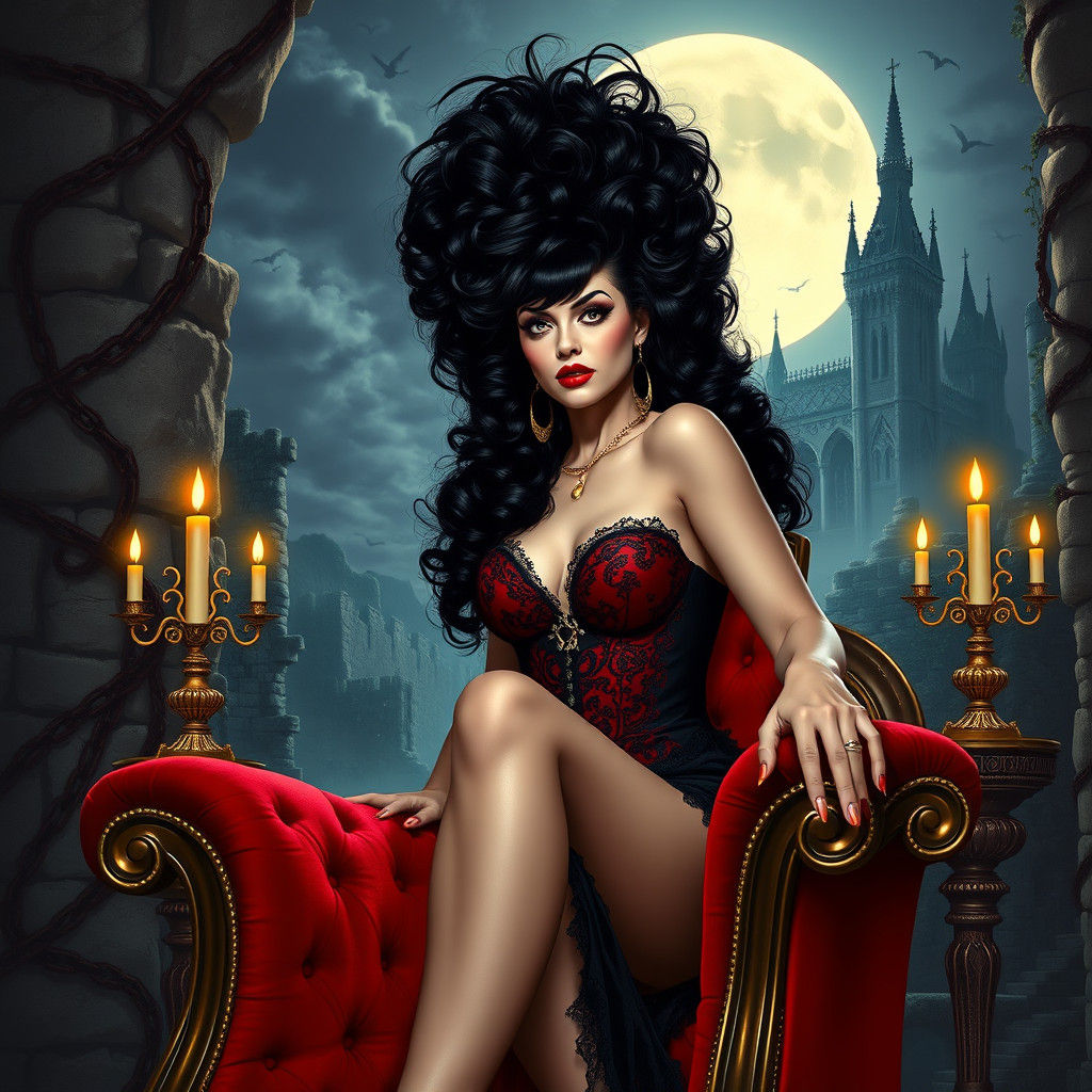 Elvira, Mistress of the Dark, in Gothic Setting