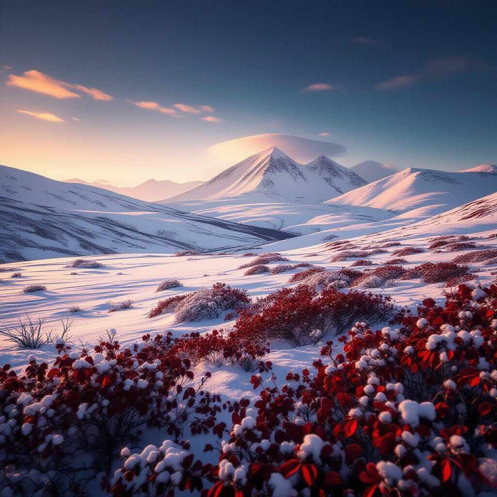 Snowy Landscape with Dark Palette