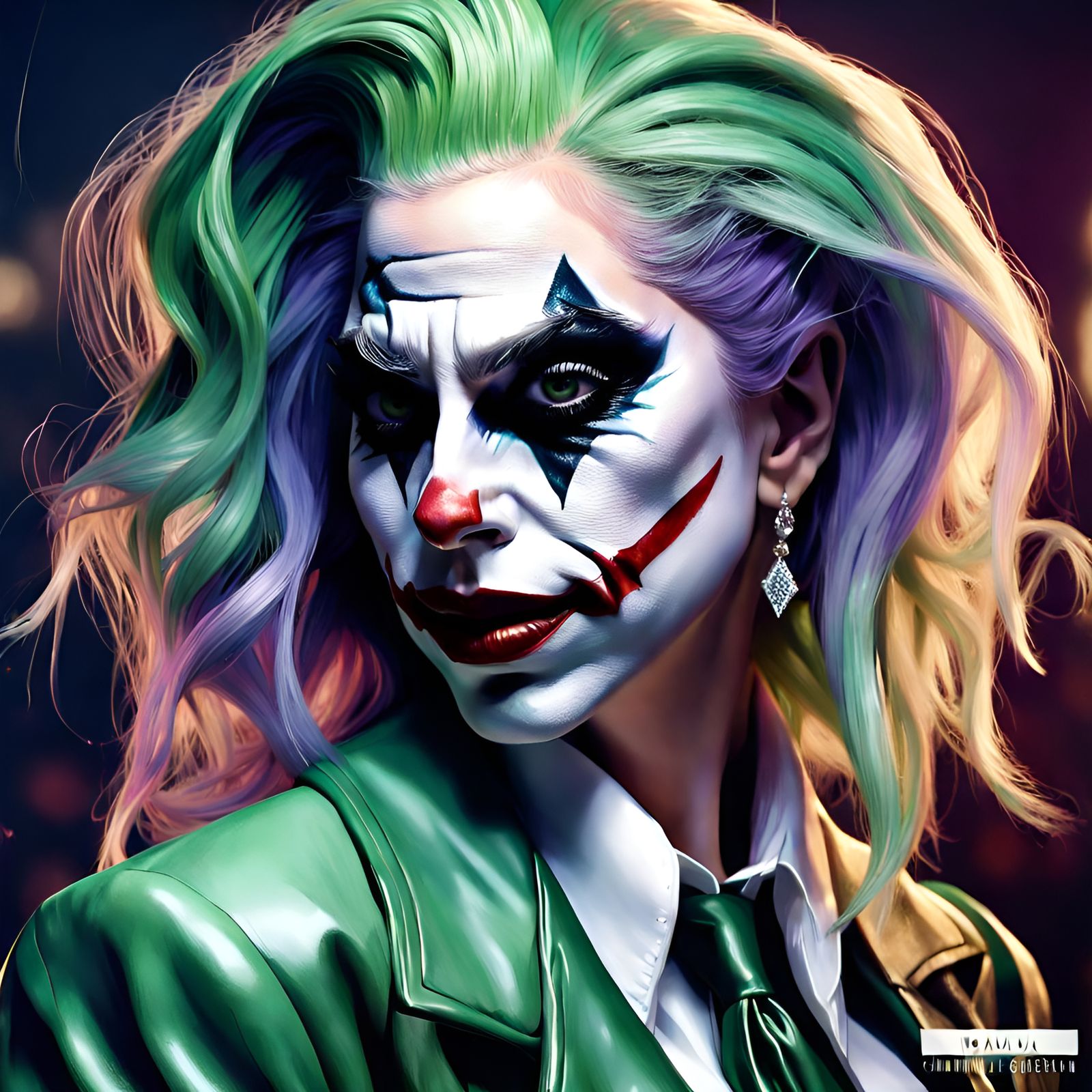 Lady Gaga as Joker: Digital Art Portrait