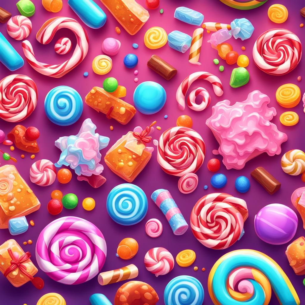 Whimsical Candy UI Design in Postmodern Style