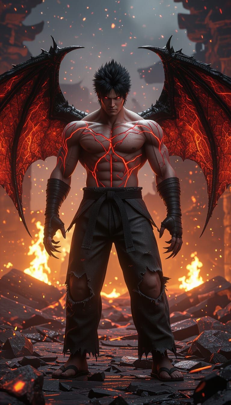 Jin Kazama Devil Gene Unleashed in Apocalyptic Temple