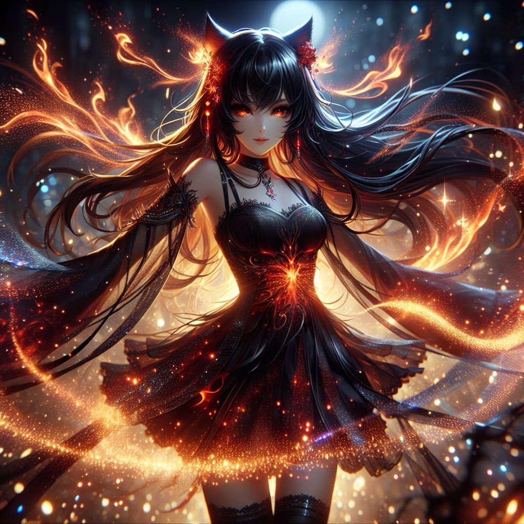 Fiery Sorceress in Detailed Matte Painting