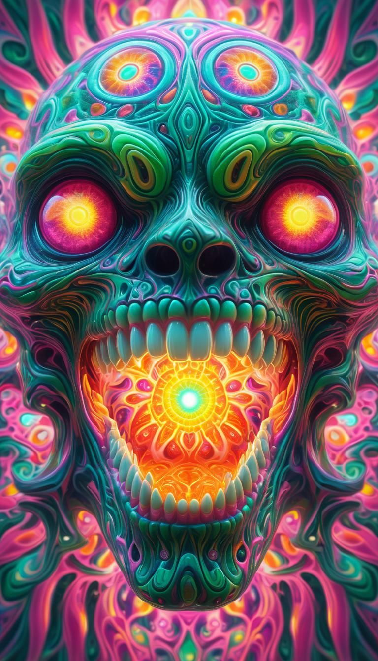 an extremely hyper realistic super textural psychedelic enti...