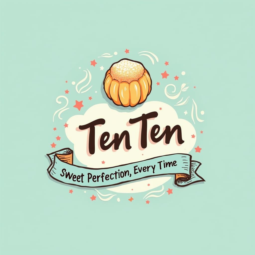 Filipino-Inspired Dessert Logo in Whimsical, Hand-Drawn Styl...