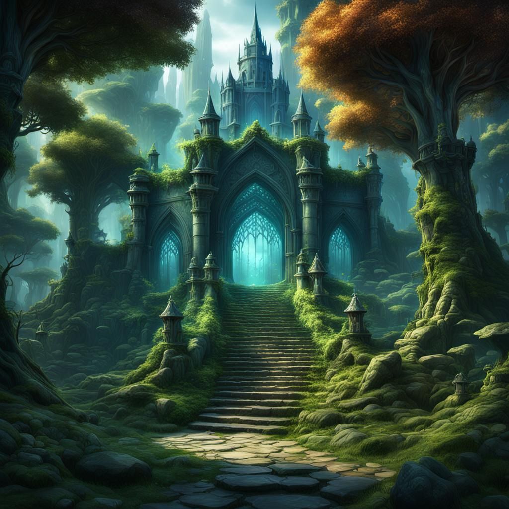 Mystical Fairy Forest Citadel: Fantasy Concept Art