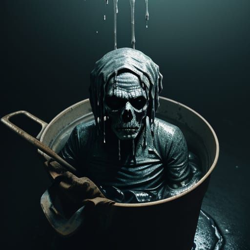 Undead Janitor's Macabre Mop Bucket Still Life