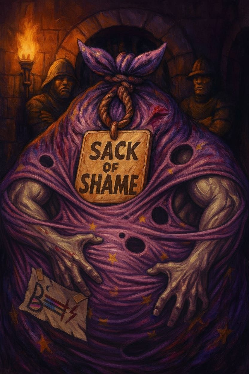 Mysterious Ogre Trapped Inside Sack of Shame