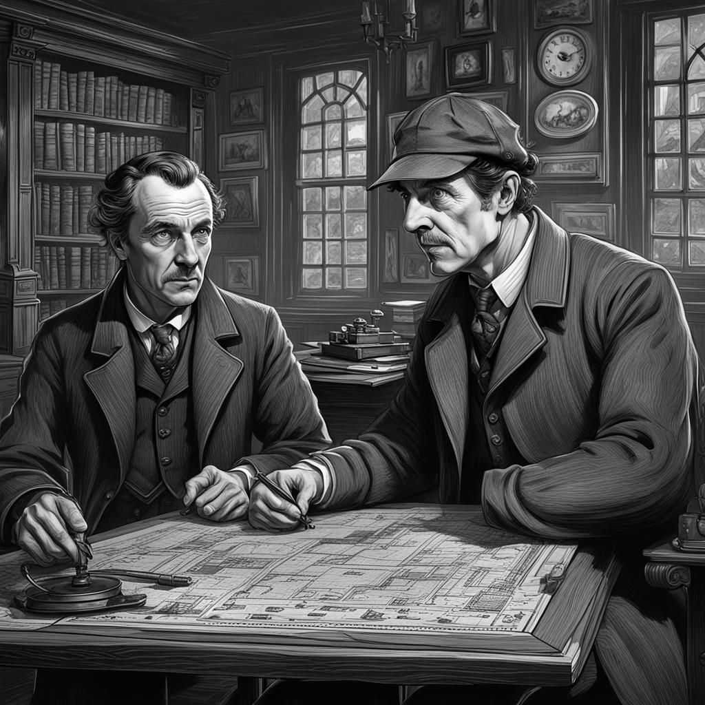 Sherlock Holmes and Watson: 1990s RPG Art