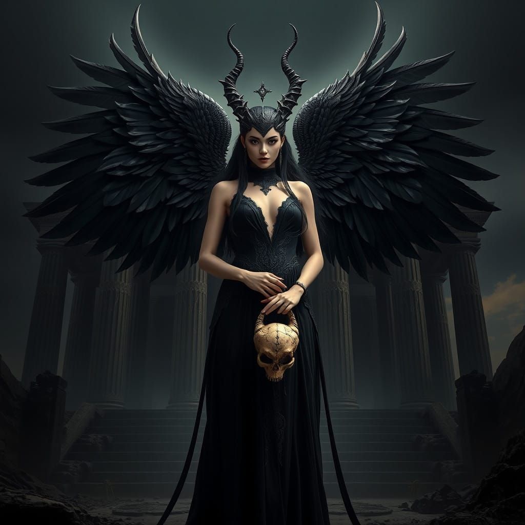 Ethereal Ereshkigal Reigns in the Underworld's Dark Splendor