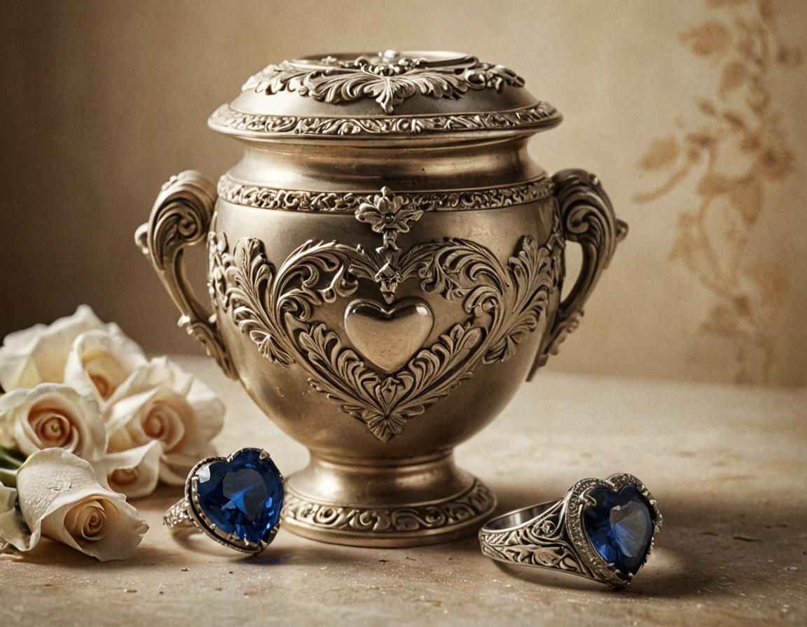 Baroque Still Life: Urn, Ring, and Heart