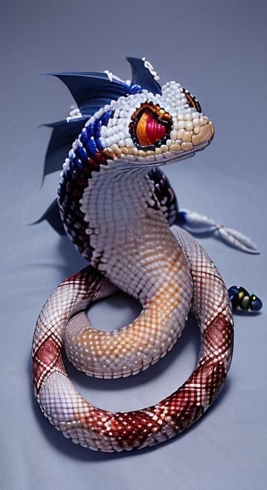 Colorful Beaded Corn Snake with Kernel Scales