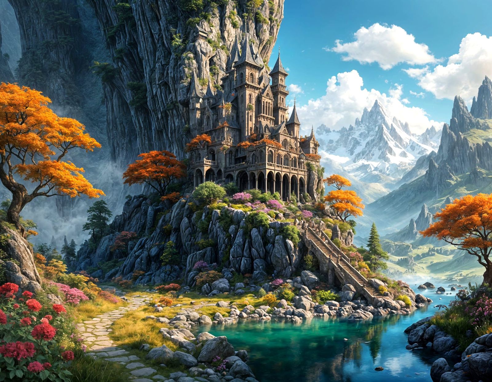 Fantastical Elvish Palace in Isolated Mountain Paradise