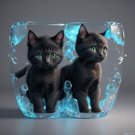 Bombay Kittens in Detailed 3D Anime Art
