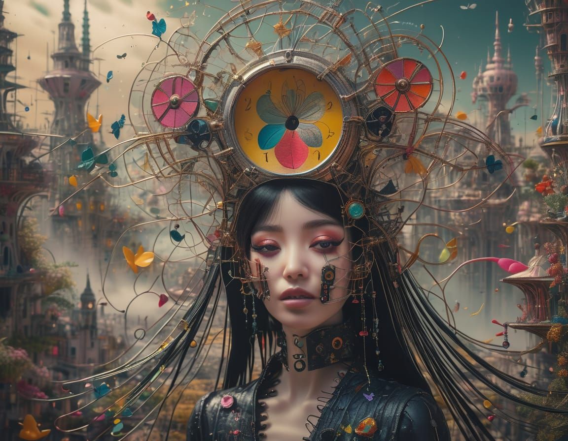 3D above view beautiful solarpunk aetherpunk idyllic utopian world with vast lush undulating landscape filled with thous...