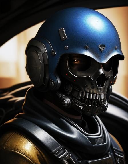 Korean Mechanic in Garage: Vibrant Digital Art