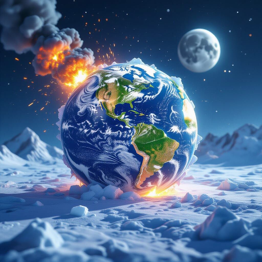 Cosmic Struggle for Equality: Earth Freezes, Moon Ablaze