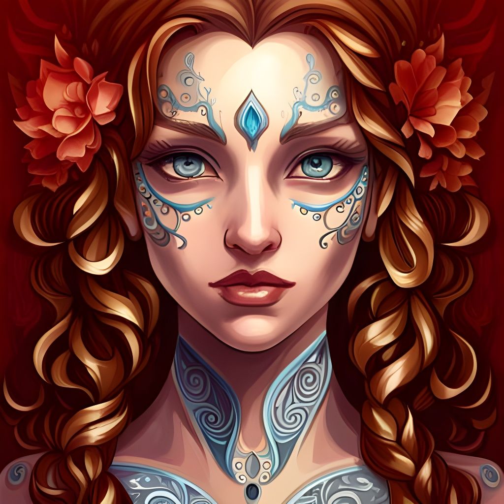 Intricate Portrait of Girl with Lacework, Fantasy Concept Ar...