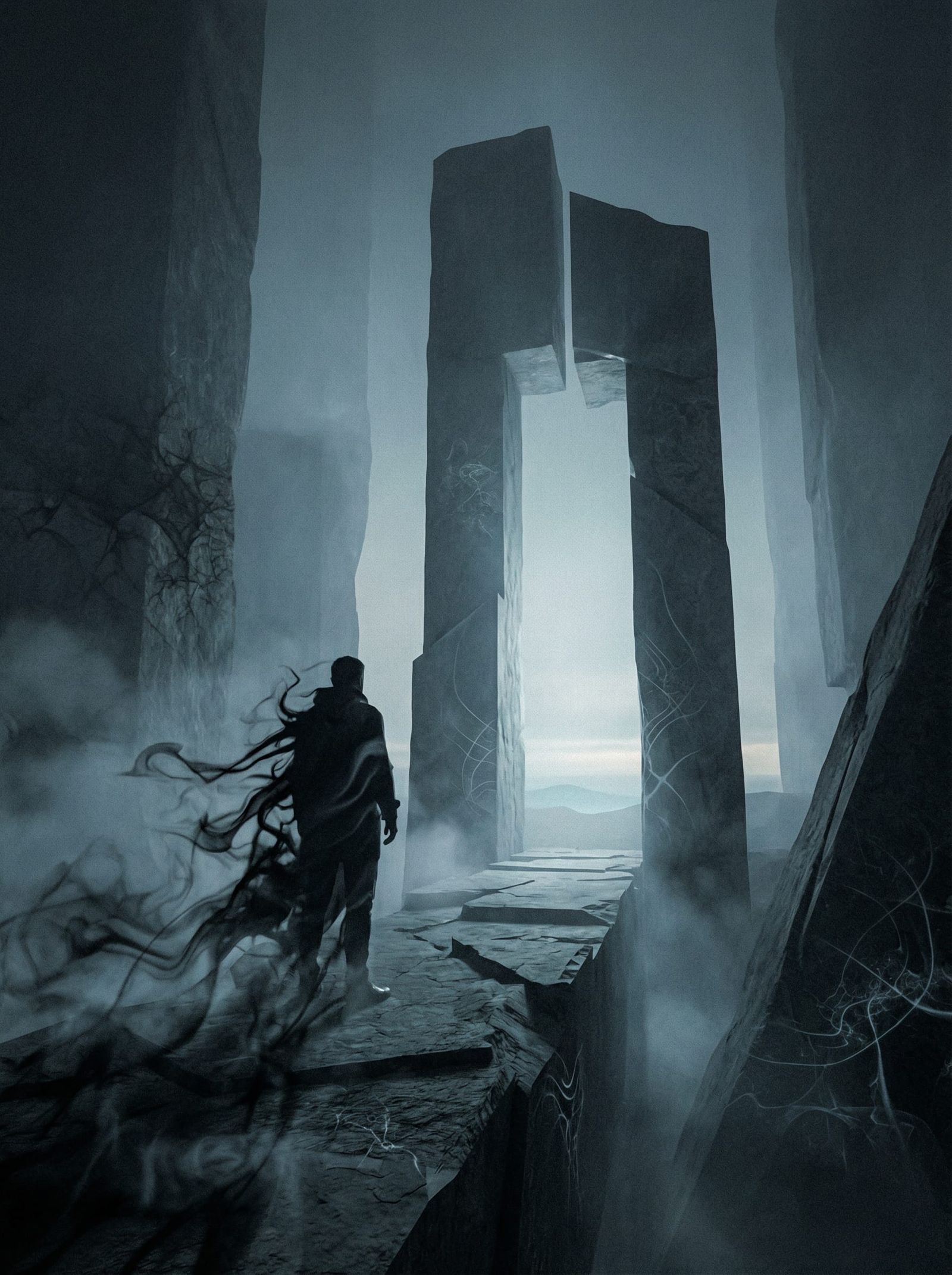 Mythic Figure in Brutalist Landscape :: Cinematic Obscurity