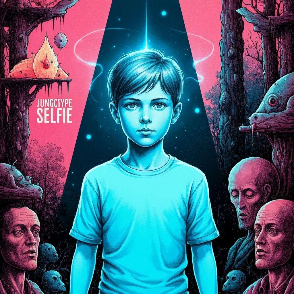 Boy Embodies Individuation in Ethereal Blue Glow